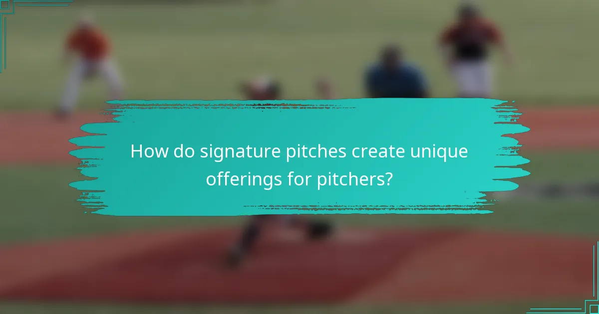 How do signature pitches create unique offerings for pitchers?