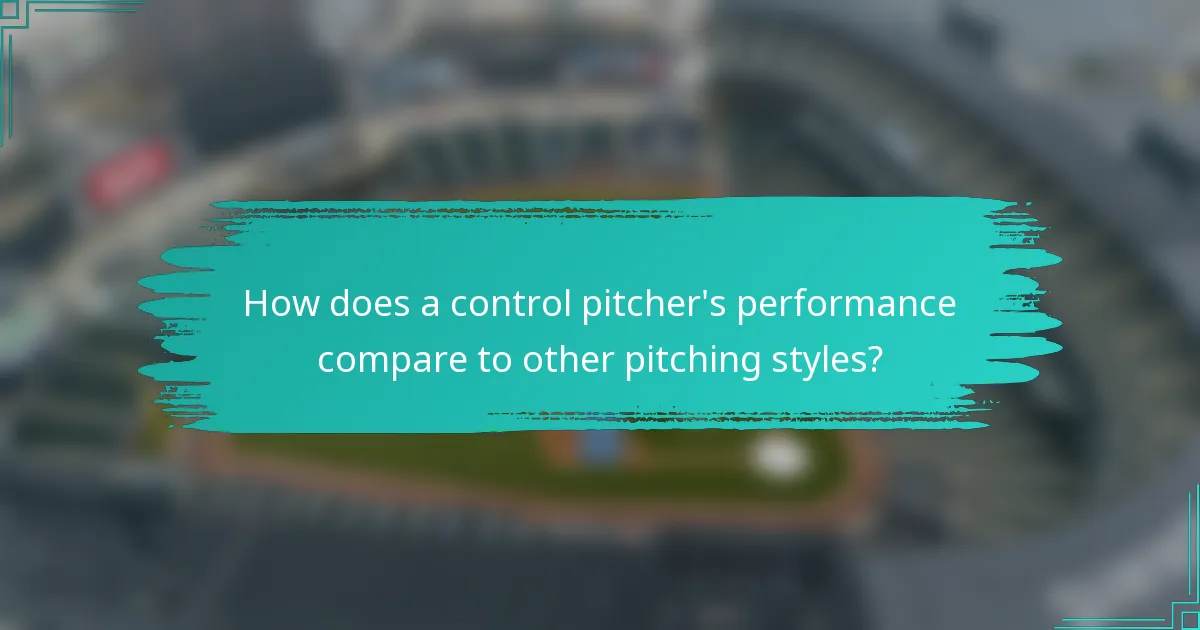 How does a control pitcher's performance compare to other pitching styles?