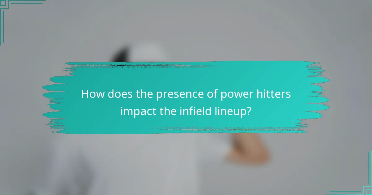 How does the presence of power hitters impact the infield lineup?