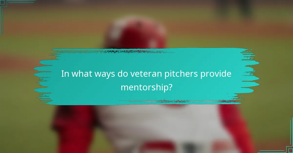 In what ways do veteran pitchers provide mentorship?