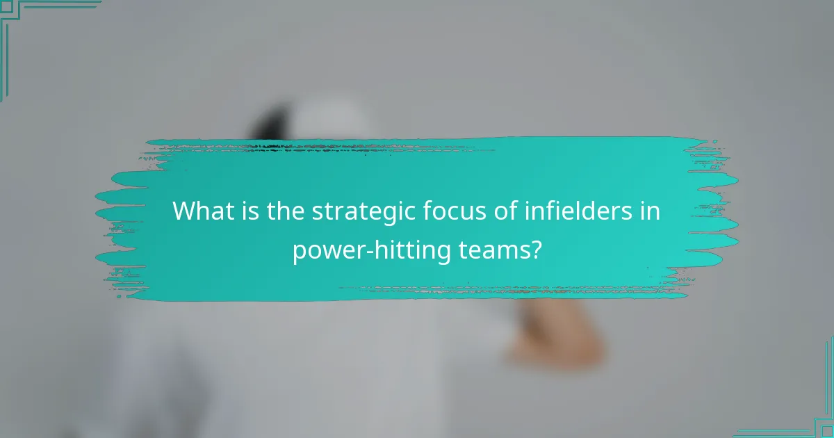 What is the strategic focus of infielders in power-hitting teams?