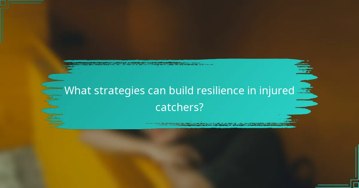 What strategies can build resilience in injured catchers?